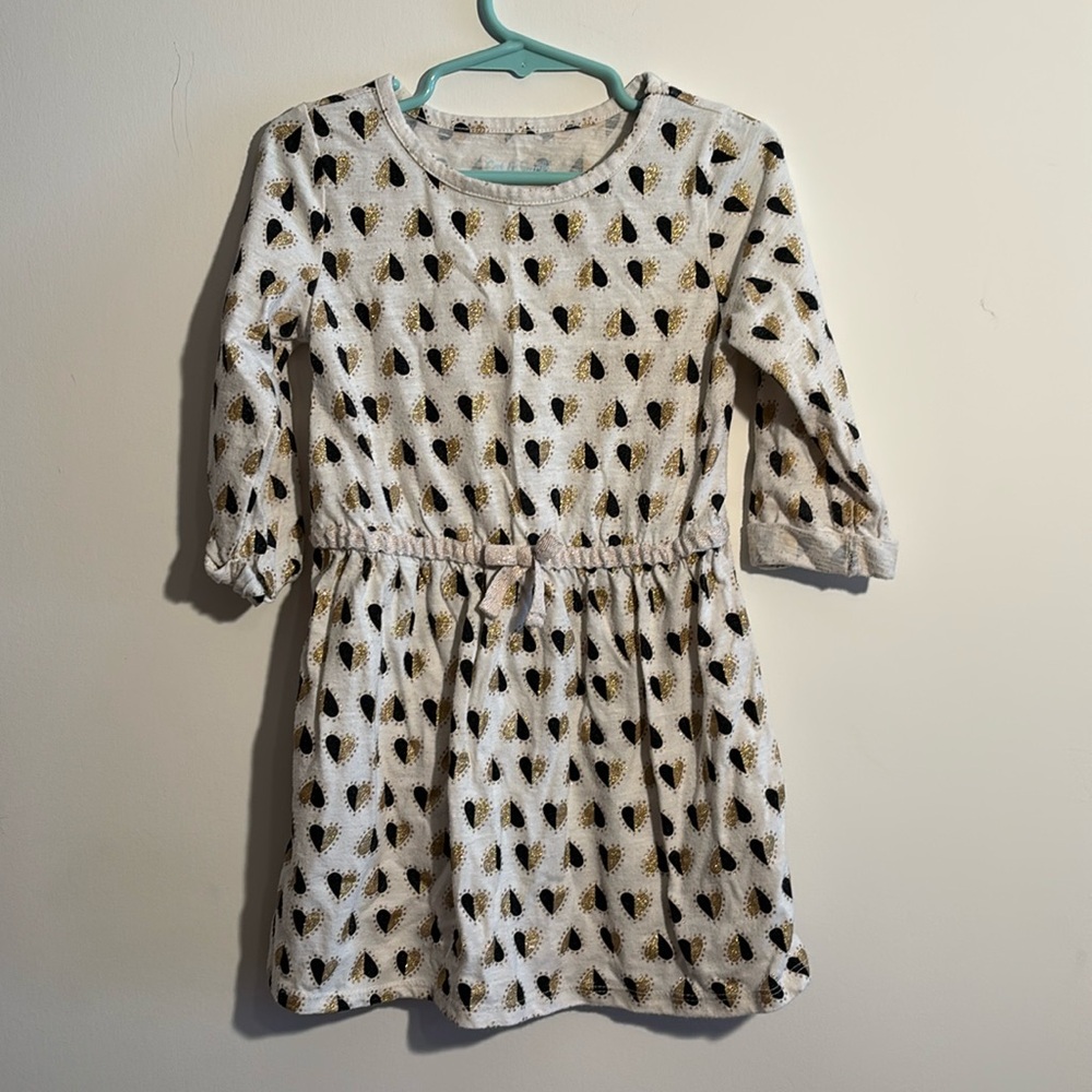 Cat & Jack, black and gold sparkle heart dress size 4T